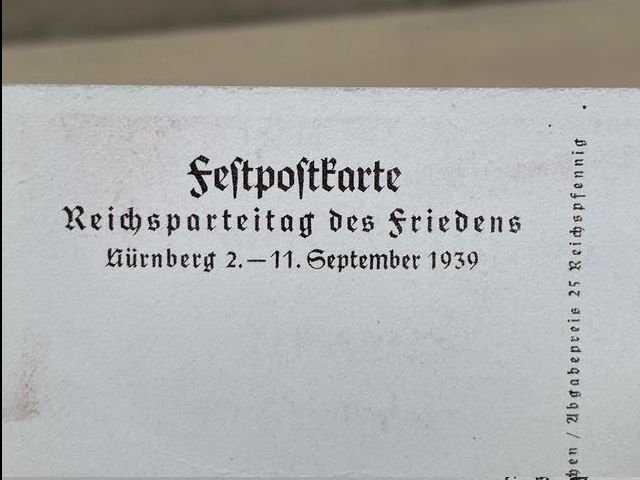 Original 1939 German Postcard Nazi Party Rally Nuremberg, Reichsparteitag Nürnberg — image 3