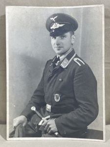 Original WWII Era German Luftwaffe NCO Soldier's Photograph, Pilot with Dagger