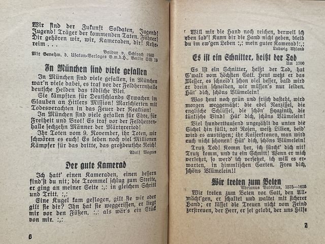 Original 1937 German Hitler Youth Song Book, Uns geht die Sonne nicht unter — image 5