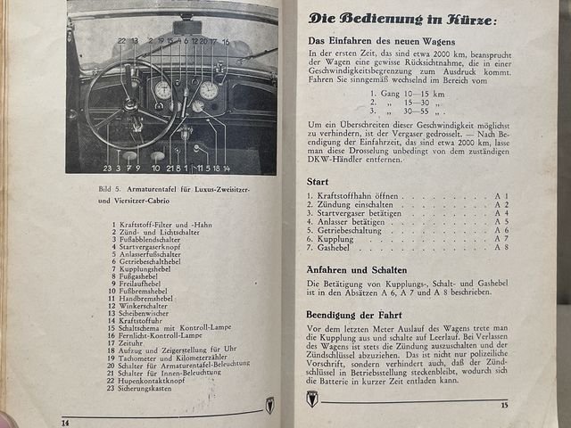 Original 1938 German Operating Instruction for DKW Front-Wheel Drive Car — image 14