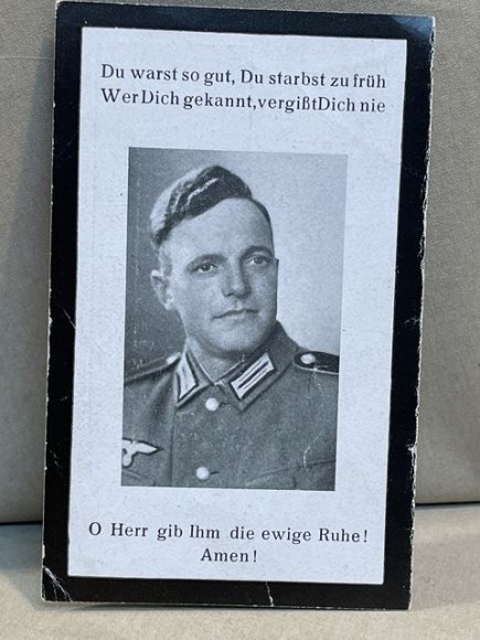 Original WWII German Remembrance Card, Decorated NCO in a Panzer Regiment — image 3