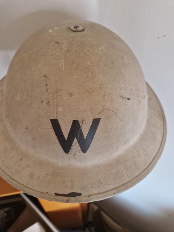 British Ww2 White Wardens Helmet