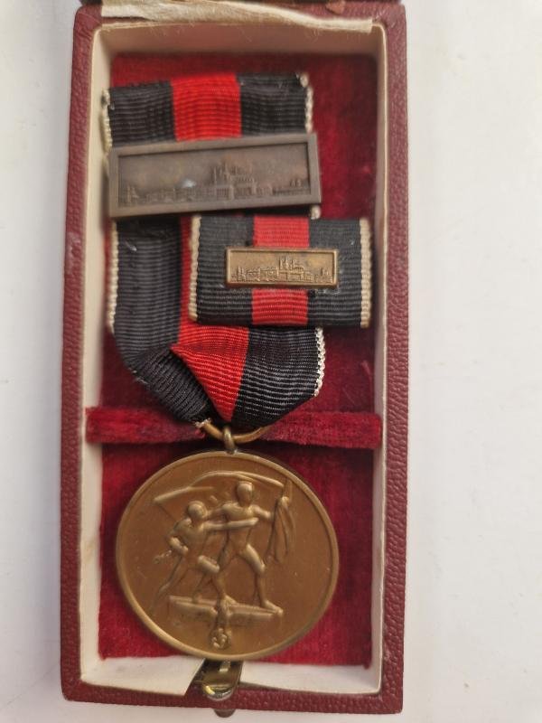 1st October Medal 1938 Boxed with Ribbon Bar