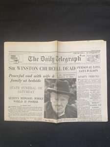 THE DAILY TELEGRAPH 'SIR WINSTON CHURCHILL DEAD'