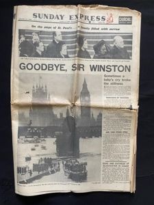 SUNDAY EXPRESS NEWSPAPER 'GOODBYE, SIR WINSTON'