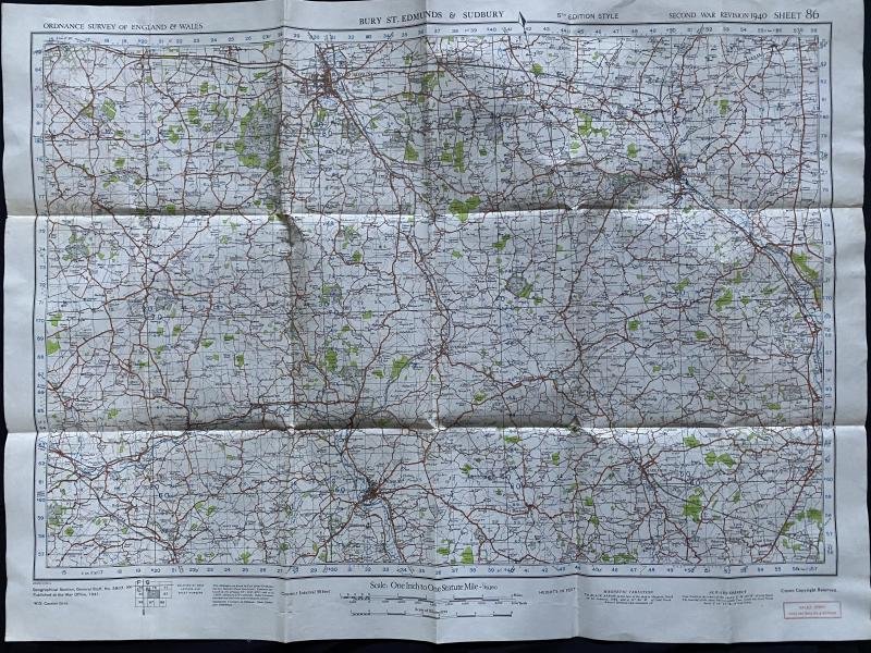 BURY ST EDMUNDS & SUDBURY WAR REVISION 1940 MAP