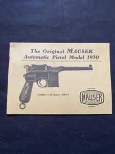 THE ORIGINAL MAUSER AUTOMATIC PISTOL MODEL 1930 MANUAL