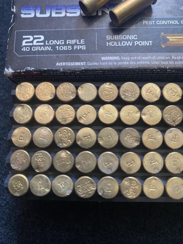 50 X .22 LONG RIMFIRE CASES IN BOX (INERT) — image 2