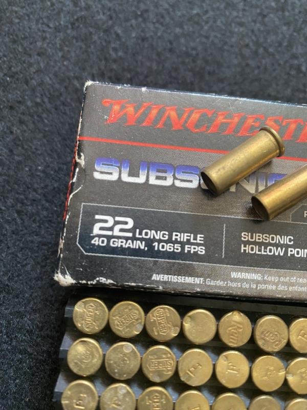 50 X .22 LONG RIMFIRE CASES IN BOX (INERT) — image 3