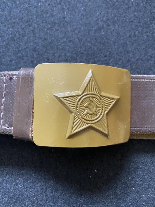 REPRODUCTION SOVIET LEATHER BELT AND BUCKLE — image 2