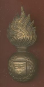 Irish Royal Munster Fusiliers Victorian OR's fur cap grenade badge