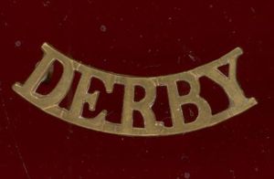 DERBY The Sherwood Foresters Victorian Officer's shoulder title