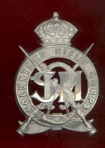 Indian Army. Southern Mahratta Railway Volunteer Rifle Corps Victorian head-dress badge.