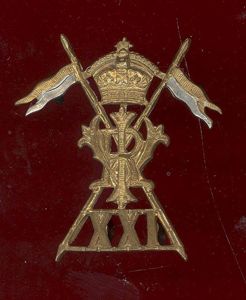 21st (Empress of India's) Lancers Victorian Other Ranks cap badge
