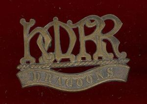 Boer War H.M.R.R. / DRAGOONS shoulder title