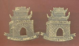 British Colonial 1st Chinese Regiment Victorian collar badges