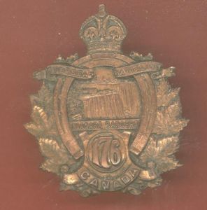 Canadian 176th Niagara Rangers, Welland County Bn. WW1 CEF cap badge