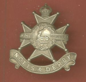 TA Bn. Sherwood Foresters ( Notts & Derby) OR's forage cap badge