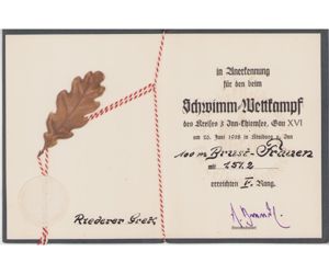 NSRL Award in Bronze Document 1938