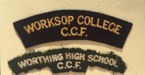 Worksop College & Worthing High School 2 CCF CLOTH SHOULDER TITLES -