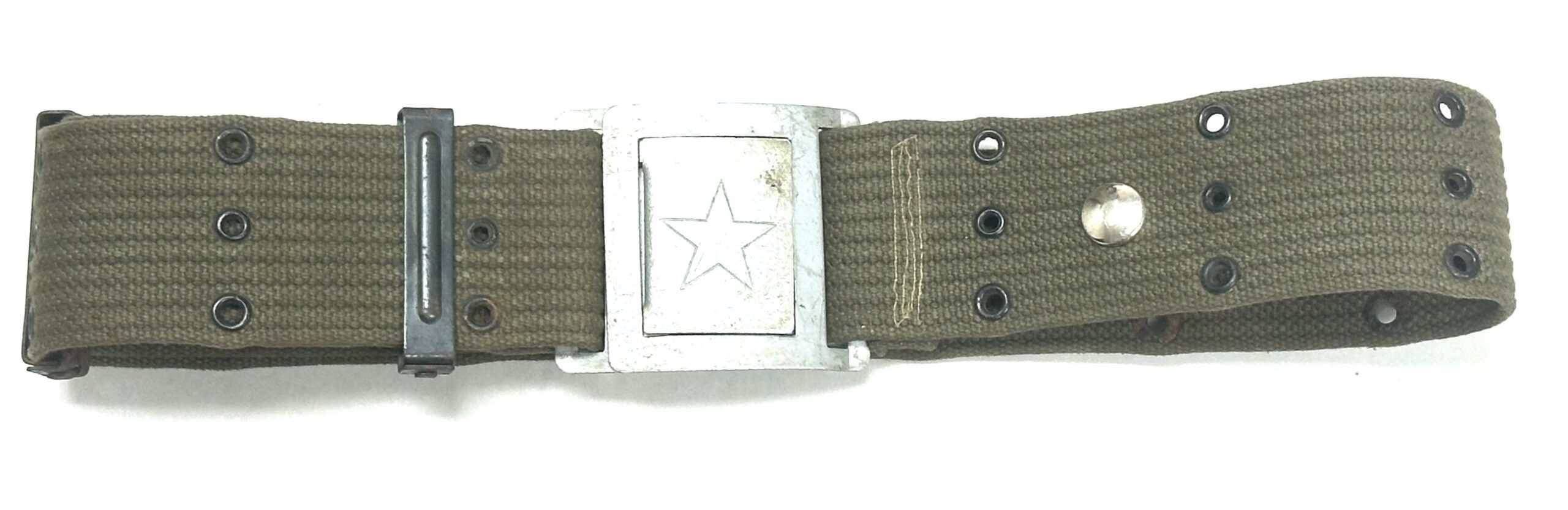 North Vietnamese Army OD Grommeted Wide Belt with Interlocking Star Buckle