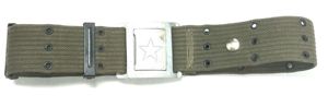 North Vietnamese Army OD Grommeted Wide Belt with Interlocking Star Buckle