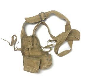 North Vietnamese Army Two Cell Short Handle Grenade Pouch Named to Tran Loi