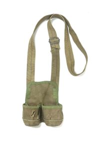 North Vietnamese Army Viet Cong Two Cell Short Handle Grenade Pouch Named