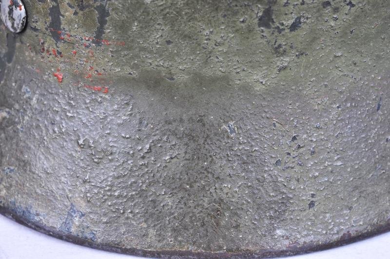 WW2 German Army M35 Sawdust/Woodchip Normandy Camouflage Helmet — image 12