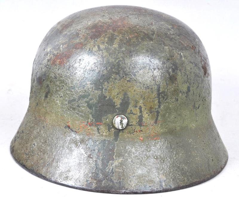 WW2 German Army M35 Sawdust/Woodchip Normandy Camouflage Helmet — image 7