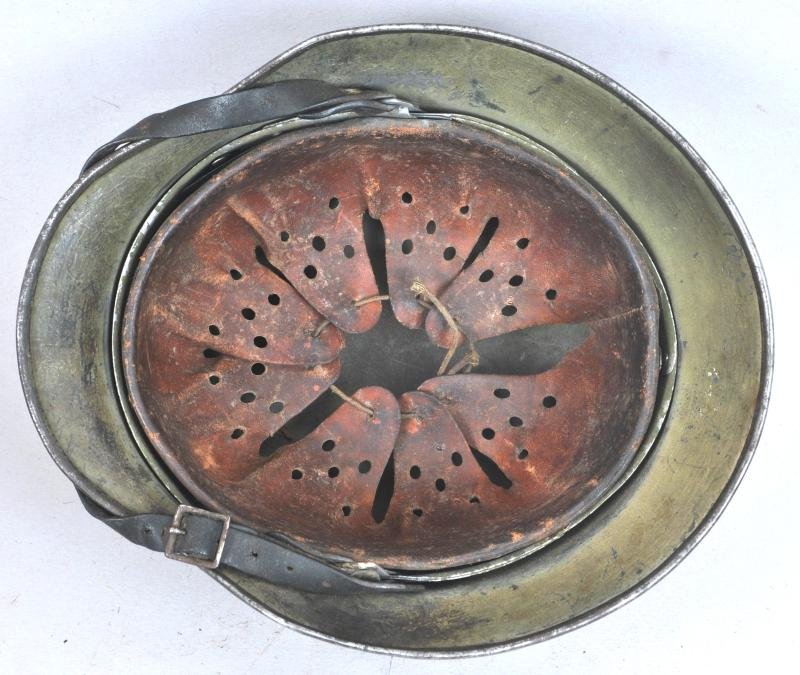 WW2 German Army M35 Sawdust/Woodchip Normandy Camouflage Helmet — image 8