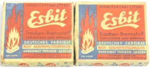 German Wehrmacht Esbit Kocher Mod. 9 Fuel Tablets Box Variation 6 a.