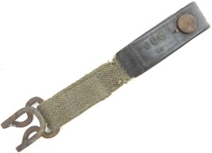 German Wehrmacht Gas Mask Can Short Strap Skeleton Hook Variation ebd 44.