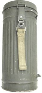 German Wehrmacht Combat Gas Mask Can Late War With 'Last Ditch' Closing Knob And Simplified Lenses Holder, kgb 1944.