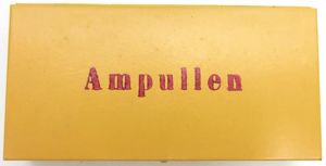 German Wehrmacht Ampullen Medical Yellow Box For Sanitätstasche Für Sanitätsoffiziere Leather Bag And/Or Lazarette Field Hospital, Minty.