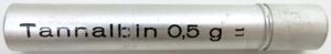 German Wehrmacht Sanitär Aluminium Tablettenröhrchen Medical Pills Tube Tannalbin 0.5 g, Empty.