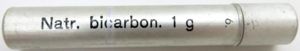 German Wehrmacht Sanitär Aluminium Tablettenröhrchen Medical Pills Tube Natr. bicarbon. 1 g, Empty.