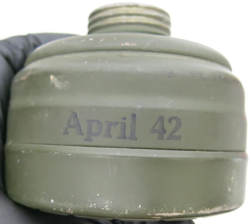 German Wehrmacht Combat GM38 Gas Mask Set, Typical Late War Mixed Parts Made Set, Part II Of II.