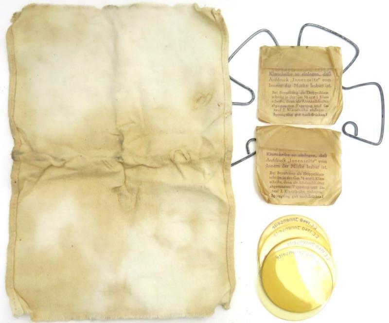 German Wehrmacht Combat GM38 Gas Mask Set, Typical Late War Mixed Parts Made Set, Part II Of II.