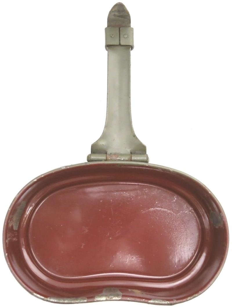 German Wehrmacht Kochgeschirr M42 Red Enamel Inside Steel Mess Kit CFL 44 Matching.