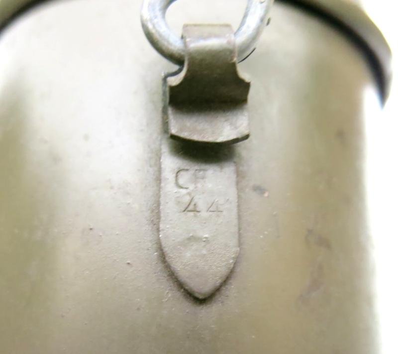 German Wehrmacht Kochgeschirr M42 Red Enamel Inside Steel Mess Kit CFL 44 Matching.