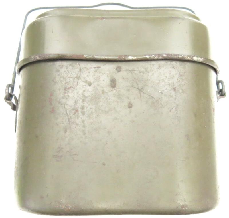 German Wehrmacht Kochgeschirr M42 Red Enamel Inside Steel Mess Kit CFL 44 Matching.