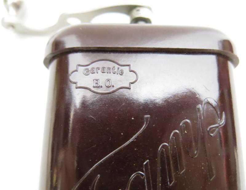 German Wehrmacht Reddish Bakelite Coffee Grinder Mint Condition Double BO Garantie Stamp.