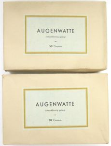 German Civilian Pre War And Wartime Era Augenwatte, (Verbandwatte), Box Of 50 Gramm Unopened.