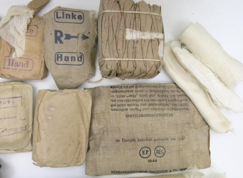 German Wehrmacht Verbandkasten Full With Different Dressings, As Found.