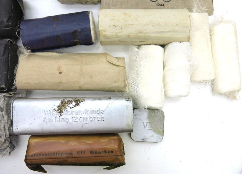 German Wehrmacht Verbandkasten Full With Different Dressings, As Found.