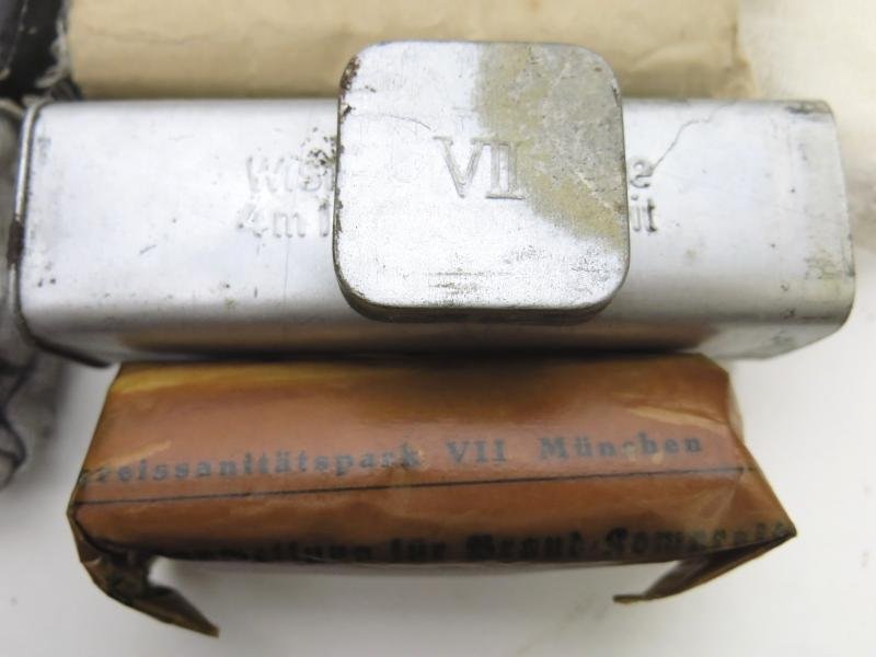 German Wehrmacht Verbandkasten Full With Different Dressings, As Found.