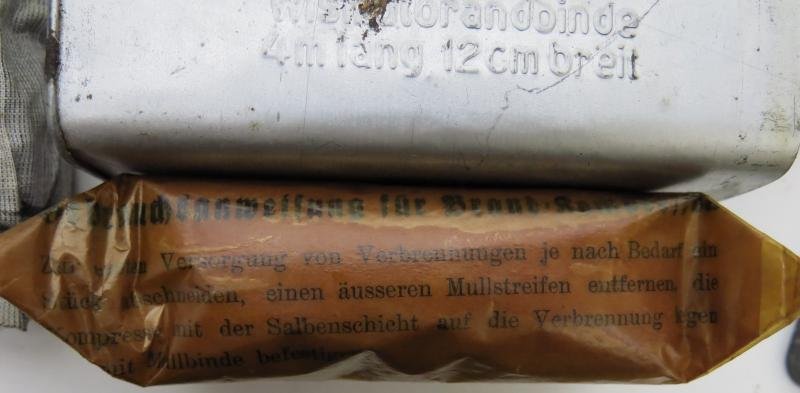 German Wehrmacht Verbandkasten Full With Different Dressings, As Found.