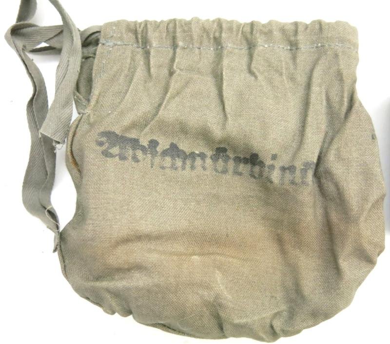 German Wehrmacht Medical Abschnürbinde Black Rubber Tourniquet With Cloth Bag.