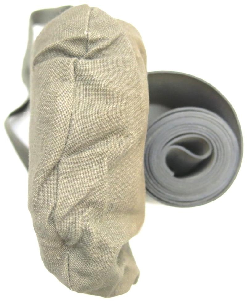 German Wehrmacht Medical Abschnürbinde Black Rubber Tourniquet With Cloth Bag.